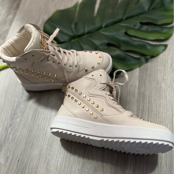 Michael Kors Emmett Stripe High-Top Sneakers (Light Cream) ✨brand new✨ - Picture 9 of 12